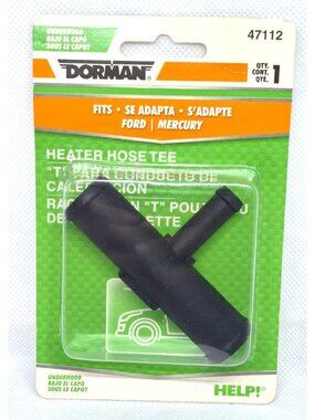 Dorman Heater Hose Tee 47112 Fits Ford & Mercury Models 3/4" X 3/4" X 3/8"